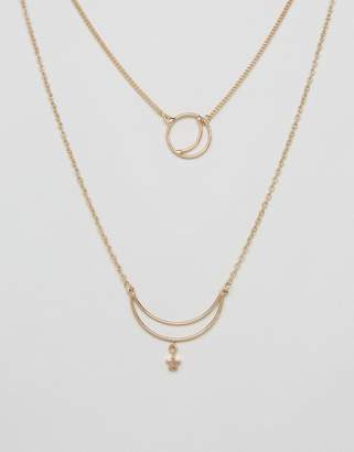 ASOS Twin Crescent Multirow Necklace