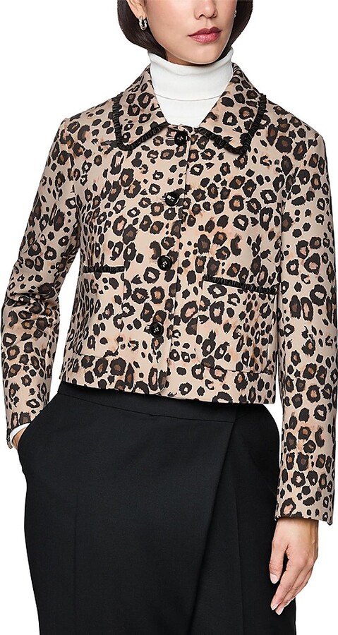 Marc Cain Short Scuba Jersey Leopard Print Jacket