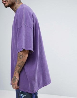 Reclaimed Vintage Inspired Super Oversized T-Shirt In Overdye Purple