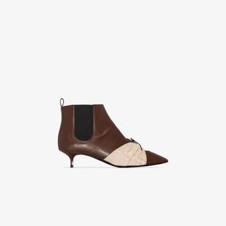 Rosie Assoulin Brown pleated cutout 35 ankle boots