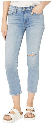 Hudson Nico Straight Mid-Rise Crop Straight with Deconstruction in Recover Women's Jeans