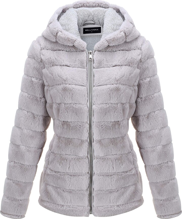 Bellivera Lady Faux Fur Vest Waistcoat Winter Warm Women Sleeveless Coat Outwear Jacket