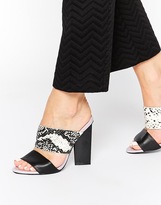 Thumbnail for your product : Faith Dwight Snake Effect Mule Heeled Sandals