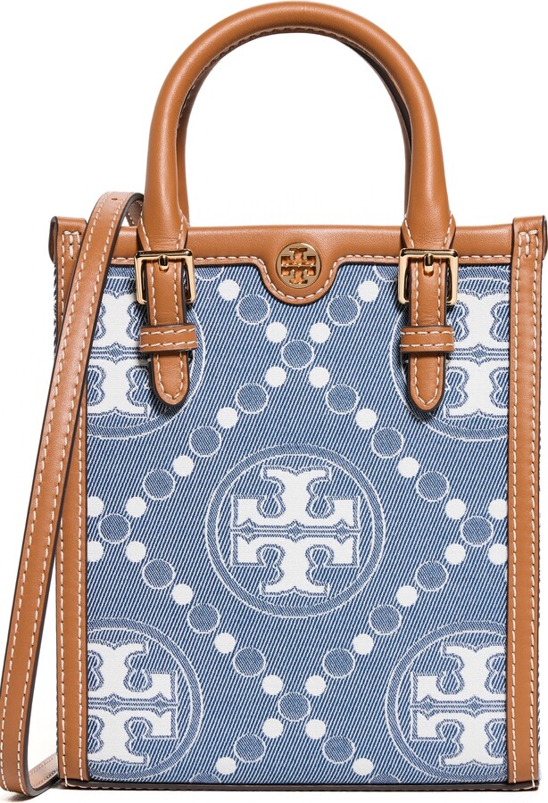 Tory Burch Monogram Denim Mini Tote