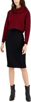 Thumbnail for your product : Taylor Women's Mixed-Media Cowl-Neck Sweater Dress