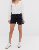 Thumbnail for your product : Weekday shorts with cotton and rolled hem detail in black - BLACK