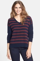 Thumbnail for your product : Feel The Piece 'Avalon' Stripe V-Neck Sweater