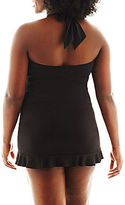 Thumbnail for your product : JCPenney a.n.a Shirred Halter 1-Piece Swimdress - Plus
