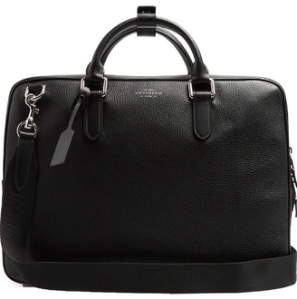 Smythson Burlington grained-leather briefcase