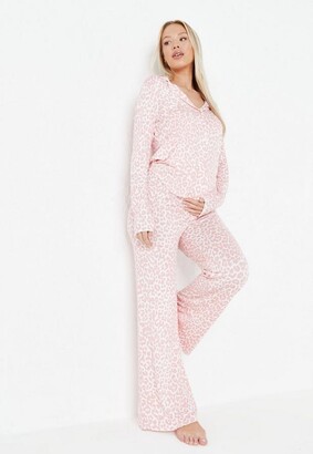 Missguided Pink Leopard Print Maternity Shirt And Pyjama Bottoms Set -  ShopStyle Pajamas