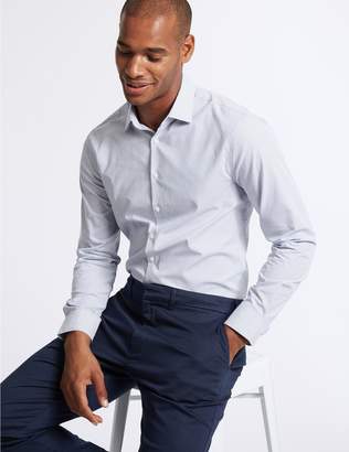 Marks and Spencer Pure Cotton Skinny Fit Shirt