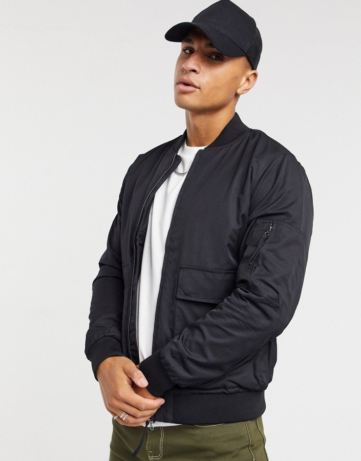 Topman bomber jacket in black - ShopStyle Outerwear