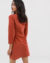 Thumbnail for your product : ASOS DESIGN casual button through mini dress with belt detail