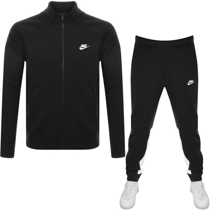 nike white and black tracksuit