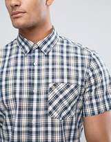 Thumbnail for your product : Jack Wills Stableton Regular Fit Short Sleeve Check Shirt In Navy