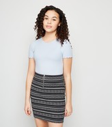 Thumbnail for your product : New Look Girls Geometric Ring Pull Zip Mini Skirt