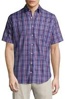 Thumbnail for your product : Peter Millar Plaid Short-Sleeve Sport Shirt, Navy/Red