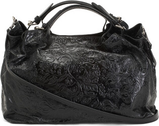 TJMAXX Leather Big Tooled Tote