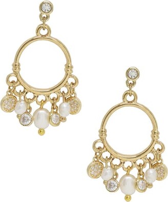 Ettika These Moments Pearl 18k Gold Plated Dangle Earring - White