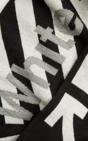 Thumbnail for your product : Off-White Men's Reversible Logo Rib-Knit Scarf - Black Pat.