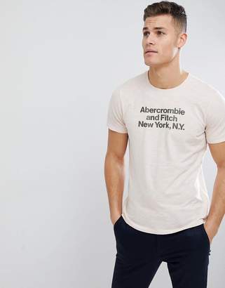 Abercrombie & Fitch Address Logo Print T-Shirt in Pink