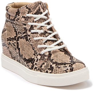 wedge snakeskin sneakers