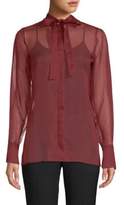 Thumbnail for your product : Valentino Tie-Neck Silk Shirt