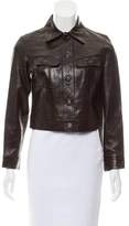 Thumbnail for your product : Plein Sud Jeans Leather Button-Up Jacket