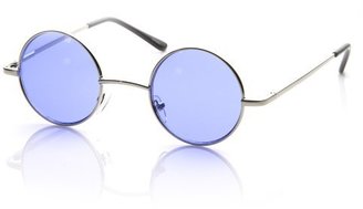 Zerouv Small Metal Round Circle Ozzy Elton John Color Tint Lennon Style Sunglasses