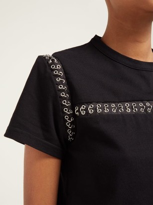 6 Moncler Noir Kei Ninomiya - Chain Seams Cotton T-shirt - Black