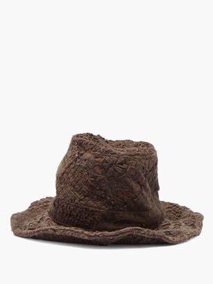 By Walid Firas French-crochet Cotton Hat - Brown