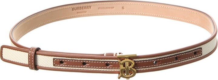 Burberry Monogram TB Buckle Plaid Belt - ShopStyle
