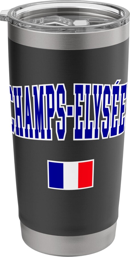 Utopia Sport Paris France Shop Champs-Elysées Paris Collegiate with Flag Stainless Steel Insulated Tumbler