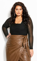 Thumbnail for your product : City Chic Ruched Detail Bodysuit - black