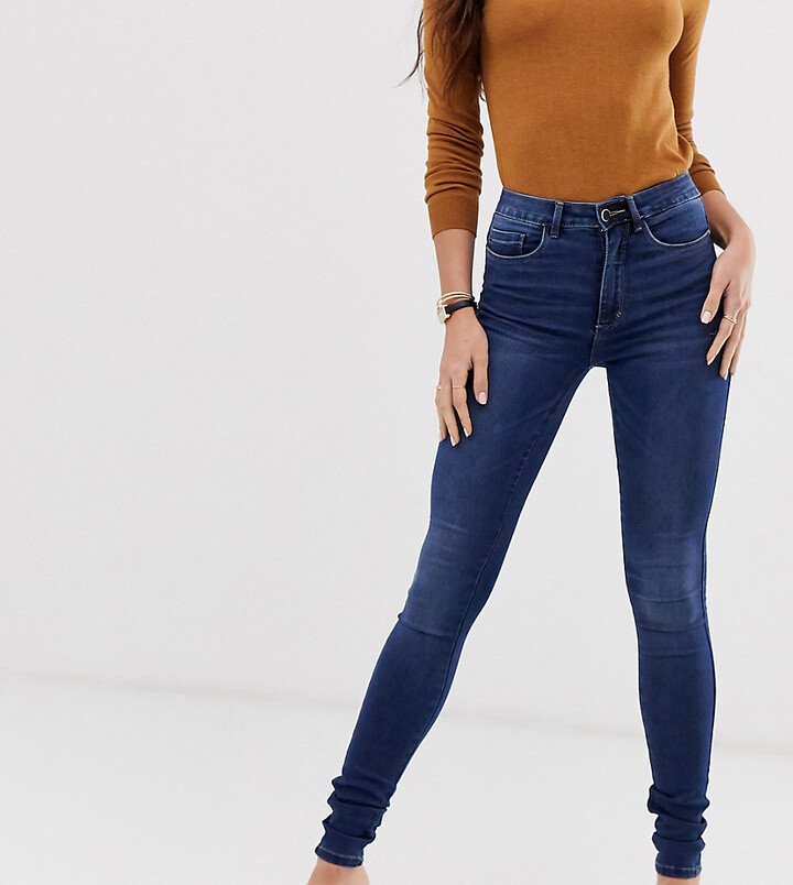 Only Tall Royal high waist skinny jean in dark blue - ShopStyle