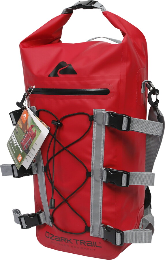 Ozark Trail Spring River Waterproof Roll Top Kayak Backpack, Red