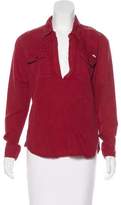 Thumbnail for your product : Mother Linen Long Sleeve Top