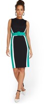 Thumbnail for your product : New York & Co. Petite Colorblock Ponte Sheath Dress