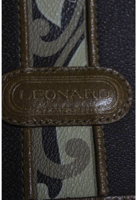 Leonard Brown Multi Color Leather Medium Square Envelope Clutch