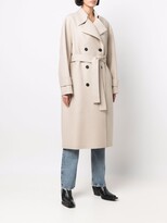Thumbnail for your product : Harris Wharf London Double-Breasted Wool Trench Coat