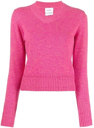 Barrie V-neck cashmere-knit top