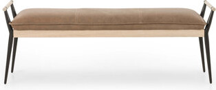 17 Stories Svetljo Genuine Leather Bench