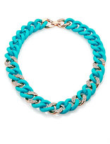 Thumbnail for your product : ABS by Allen Schwartz Silicone Pave Chain-Link Necklace/Blue