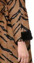 Thumbnail for your product : Simonetta Ravizza Nina Cognac Printed Mohair & Fur Coat