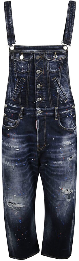 ARTFFEL Women Button Ripped Distressed Fashion Adjustable Strap Jeans Denim Overalls 