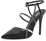 Thumbnail for your product : Fendi Point-Toe Colorblock Sandal, Black/White
