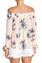 Thumbnail for your product : Hip Off-the-Shoulder Tie Sleeve Woven Blouse