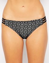 Thumbnail for your product : Playful Promises Black And White Crochet Overlay Strappy Side Bikini Bottoms