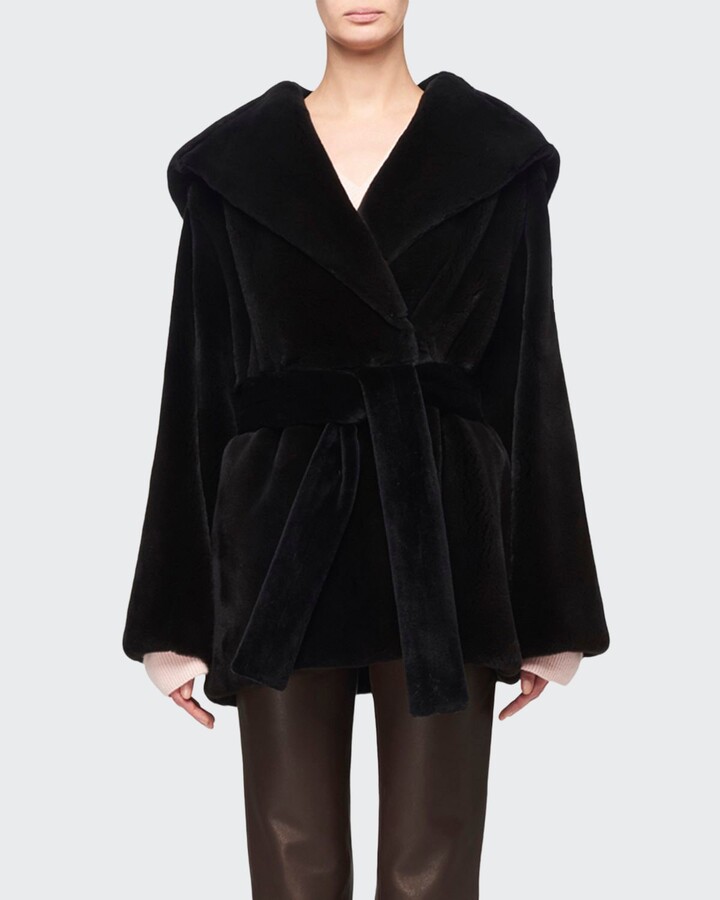 The Row Mink Fur Hooded Wrap Coat - ShopStyle