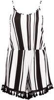Thumbnail for your product : boohoo Rose Striped Tassel Trim Strappy Playsuit
